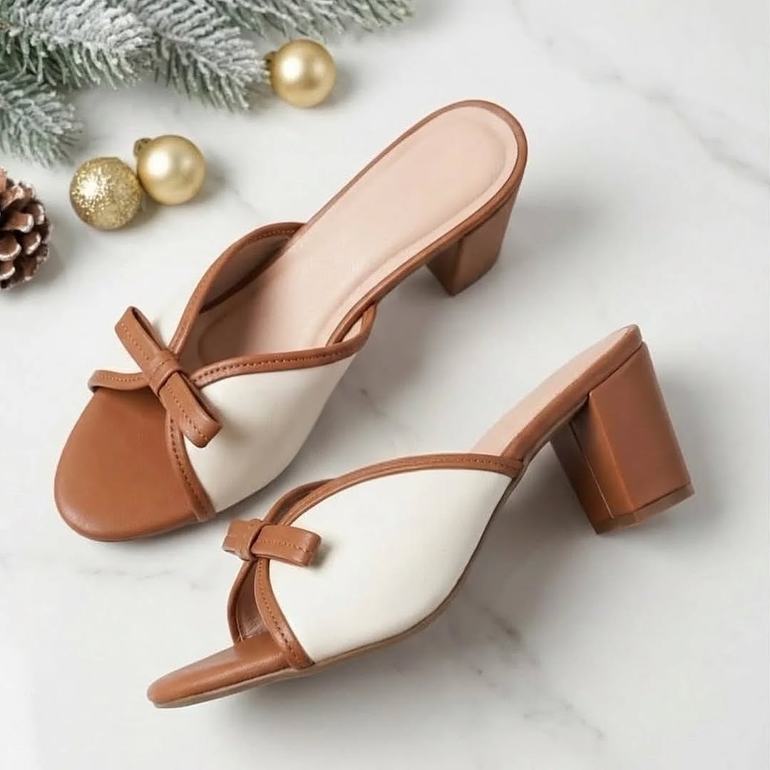 صندل  زنانه دو رنگ آیدا پاپیونی ساده